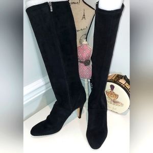 Enzo Angiolini Billion Black Fabric Tall Boots Size 10M NWOB
